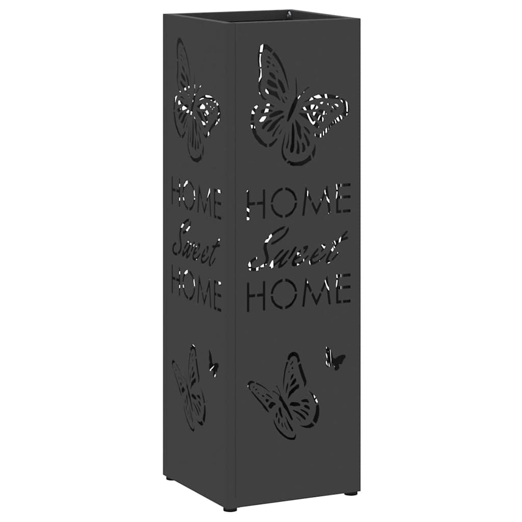 Portaombrelli Vidaxx con contenitore nero 15,5 x 15,5 x 49 cm in metallo