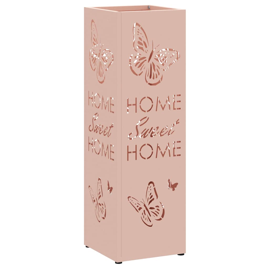 Portaombrelli Vidaxl con contenitore rosa 15,5 x 15,5 x 49 cm in metallo