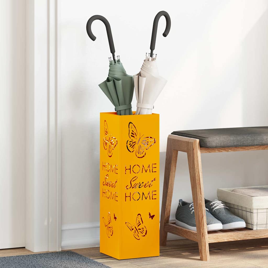 Ombrello Vidaxl standard giallo senape 15,5 x 15,5 x 49 cm in metallo