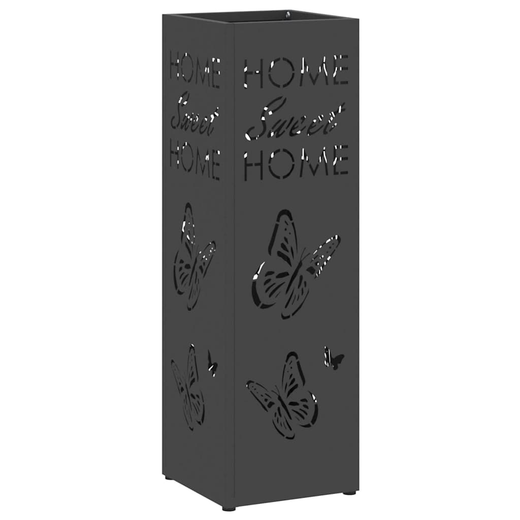Vidaxx paragüero con almacenamiento negro 15,5 x 15,5 x 49 cm metal