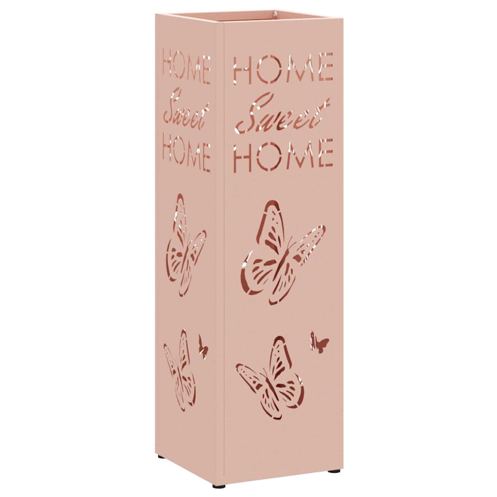 Vidaxl paraplu standaard met opslag roze 15,5 x 15,5 x 49 cm metaal