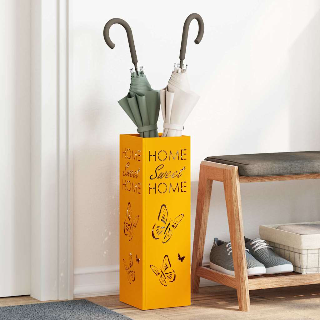 Vidaxl paraguas estándar amarillo mostaza 15,5 x 15,5 x 49 cm metal