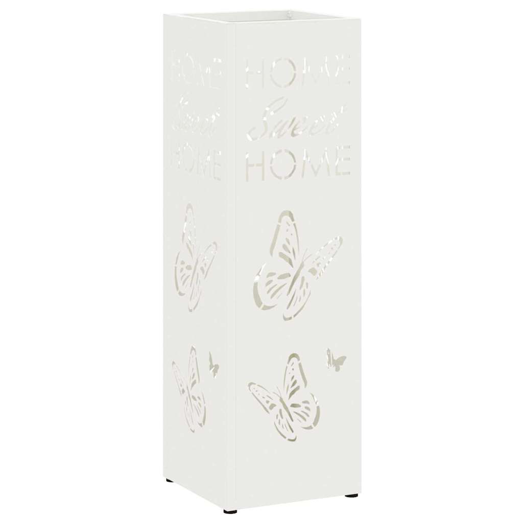 VidaXL paragüero con almacenamiento blanco 15,5 x 15,5 x 49 cm metal