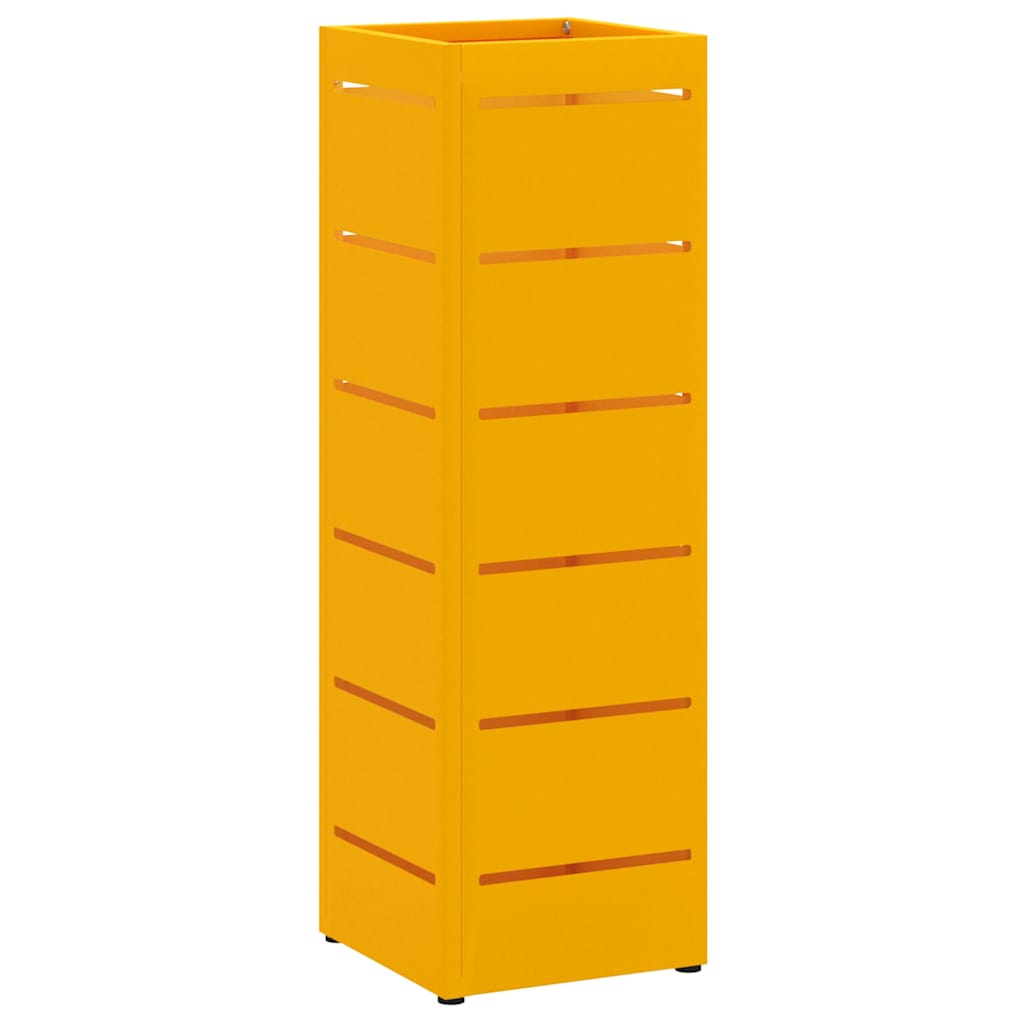 Vidaxl paraplu standaard mosterdgeel 15,5 x 15,5 x 49 cm metaal