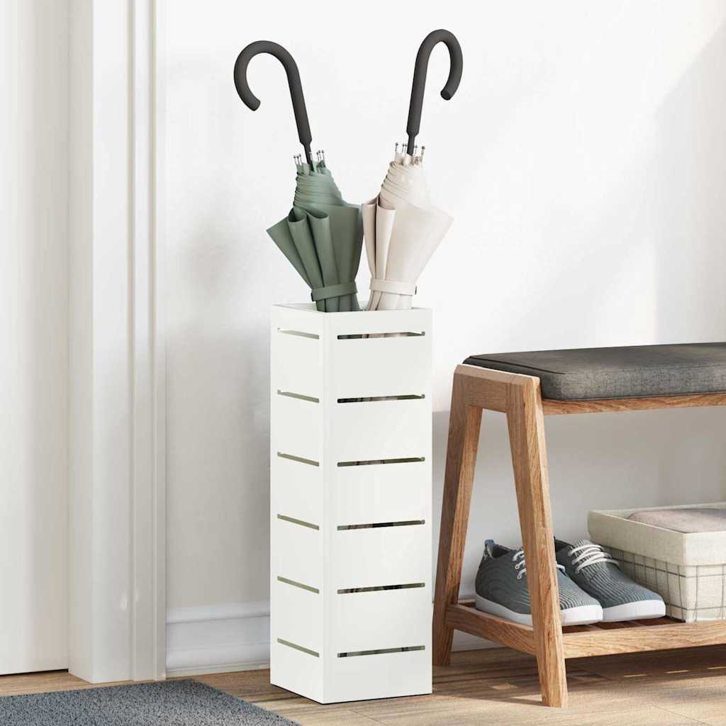 Vidaxx paragüero con almacenamiento blanco 15,5 x 15,5 x 49 cm acero