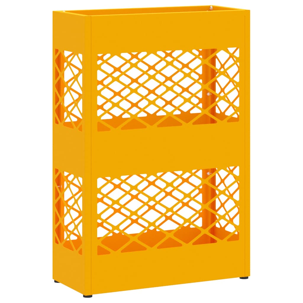 Vidaxl paraplu standaard mosterdgeel 28 x 12 x 41 cm staal