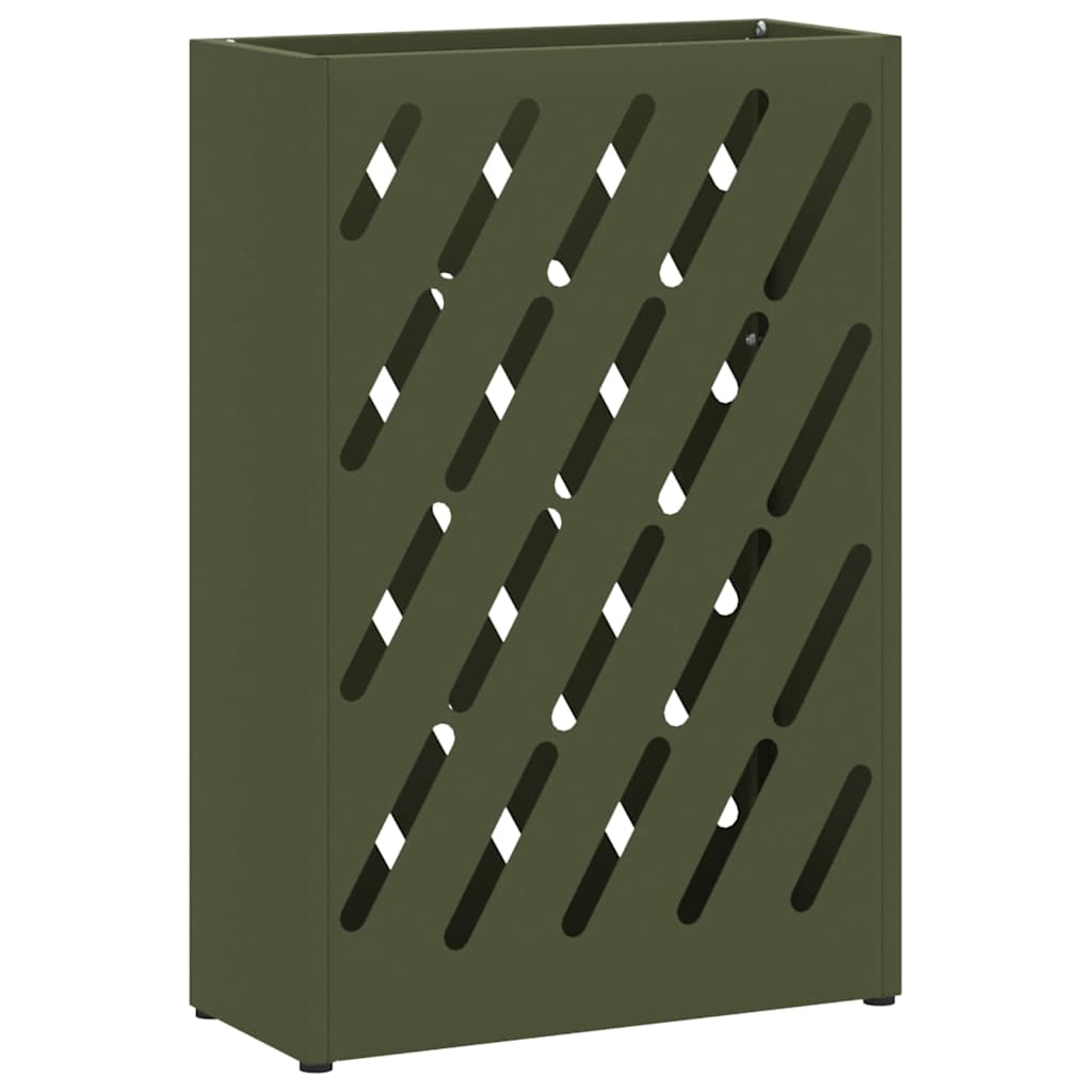 Vidaxl paraplu standaard olijfgroen 28 x 12 x 41 cm staal