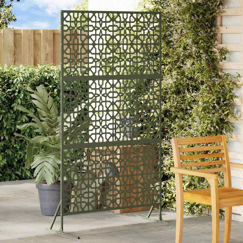 Vidaxx protección visual verde oliva 100 x 50 x 180 cm acero