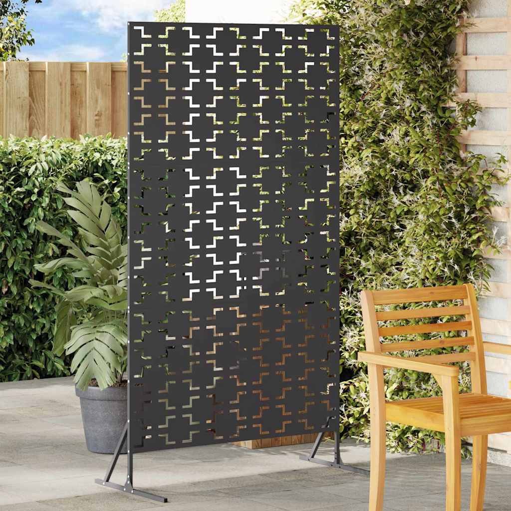 Vidaxx mampara de privacidad negro 100 x 50 x 180 cm acero