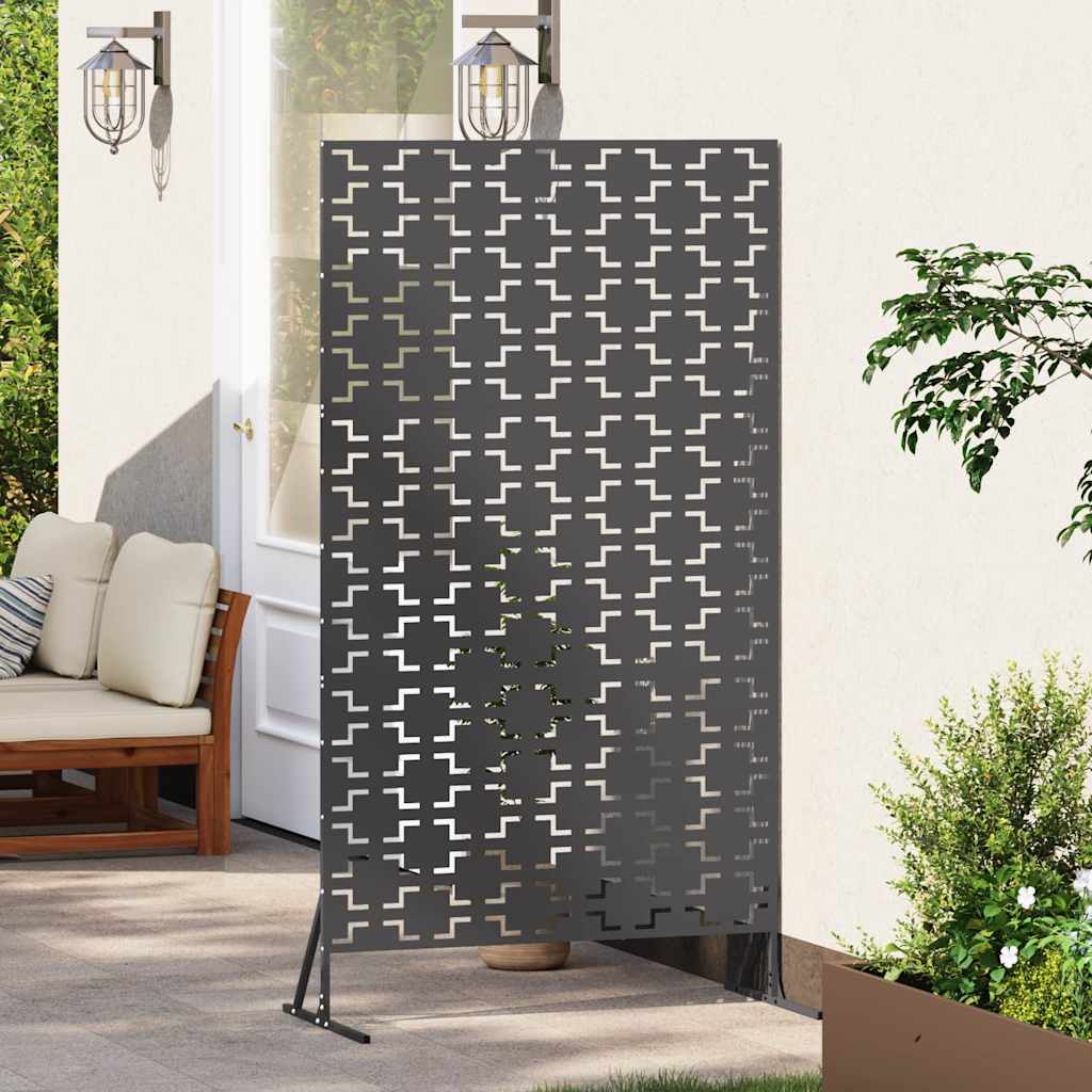 Vidaxx mampara de privacidad negro 100 x 50 x 180 cm acero