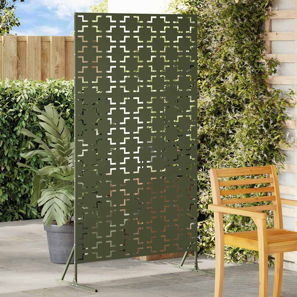 Vidaxx protección visual verde oliva 100 x 50 x 180 cm acero