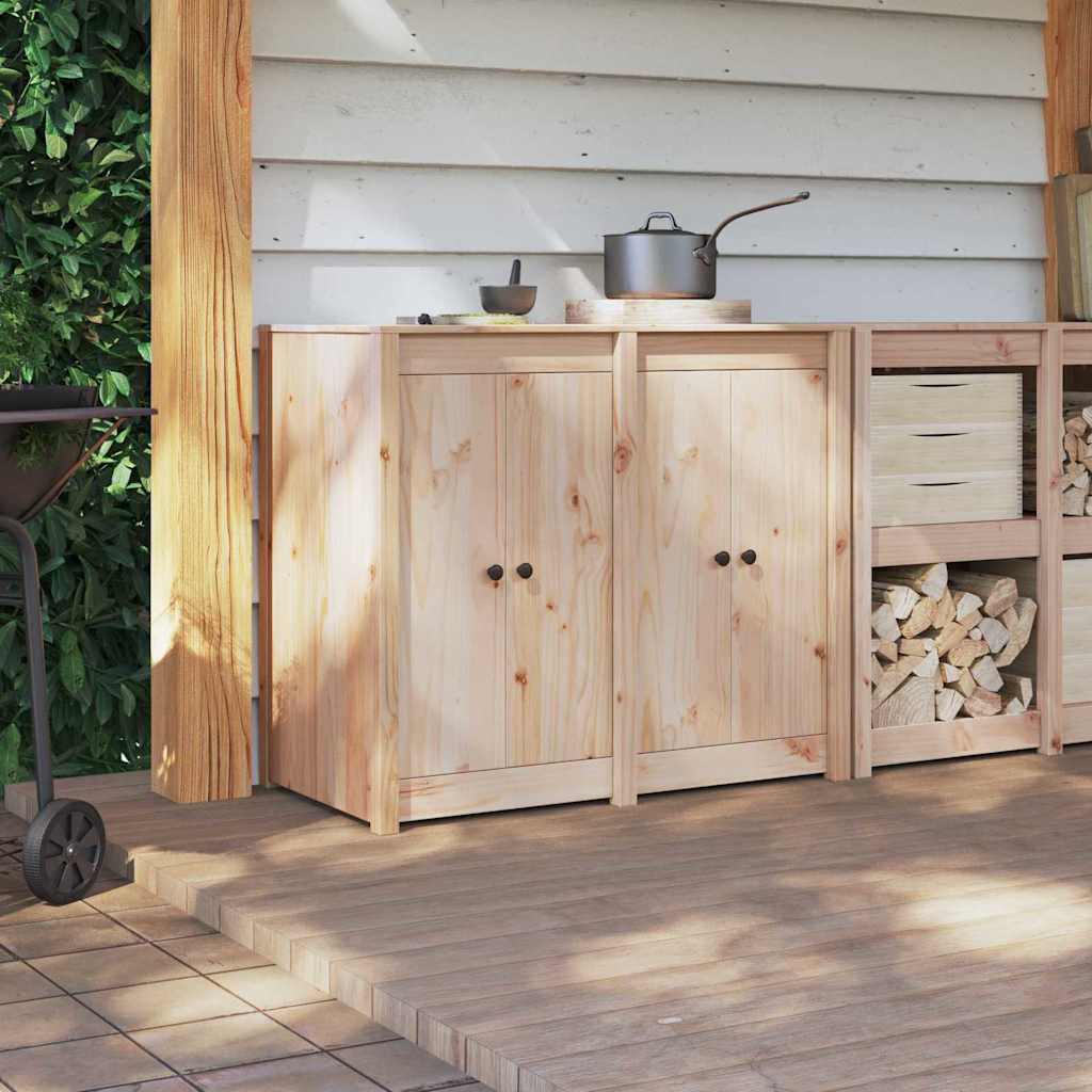 Vidaxxl puerta de cocina 2 piezas crema 50 x 9 x 82 cm madera maciza de pino