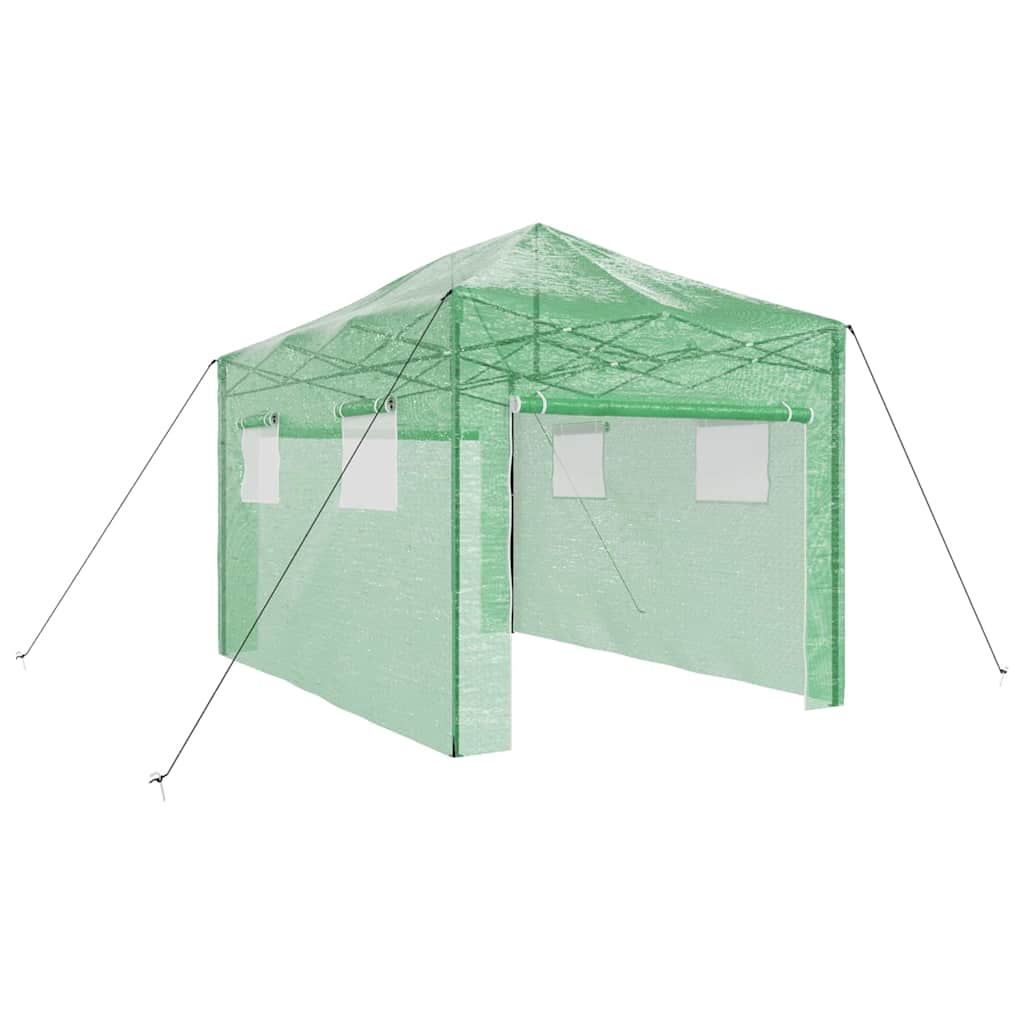 Serra VidaXL con struttura pop-up con tetto verde 280 x 410 x 315 cm in ferro