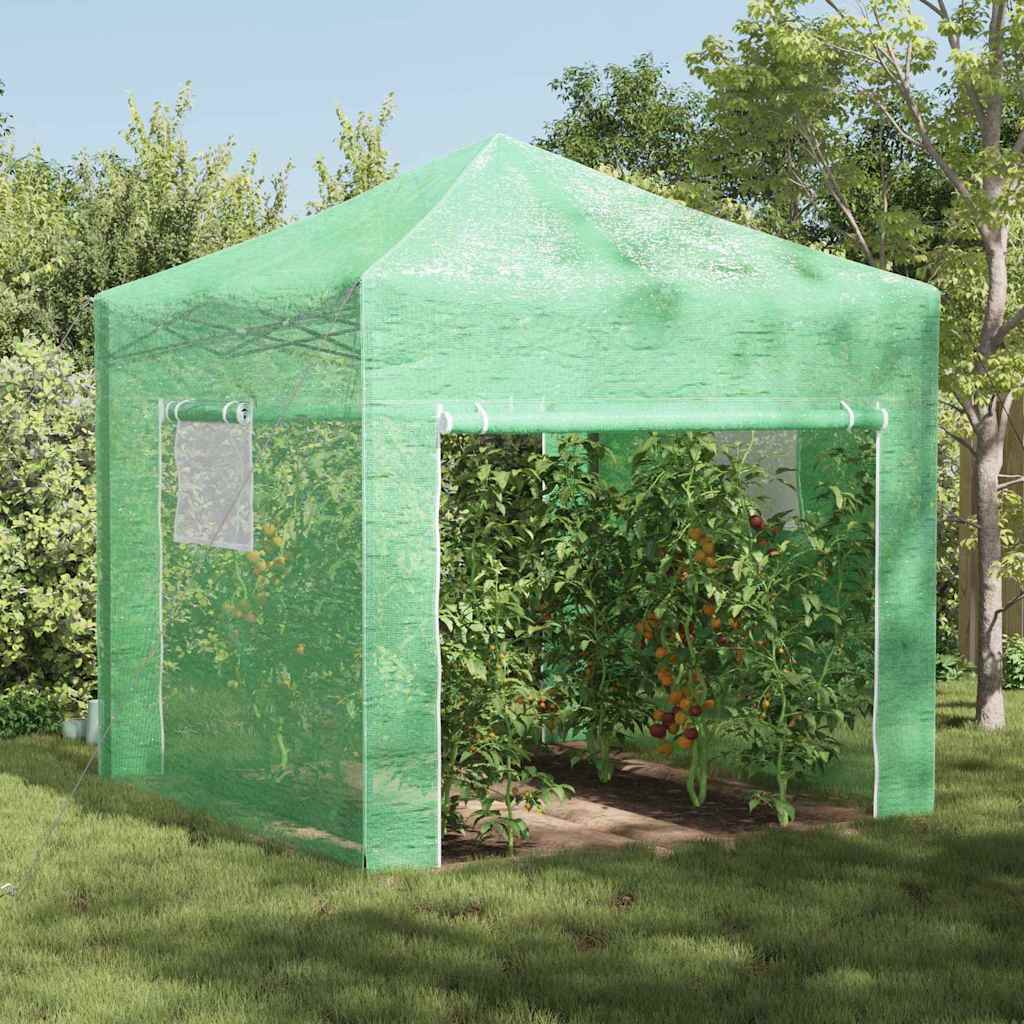 Serra VidaXL con struttura pop-up con tetto verde 290 x 290 x 315 cm in ferro