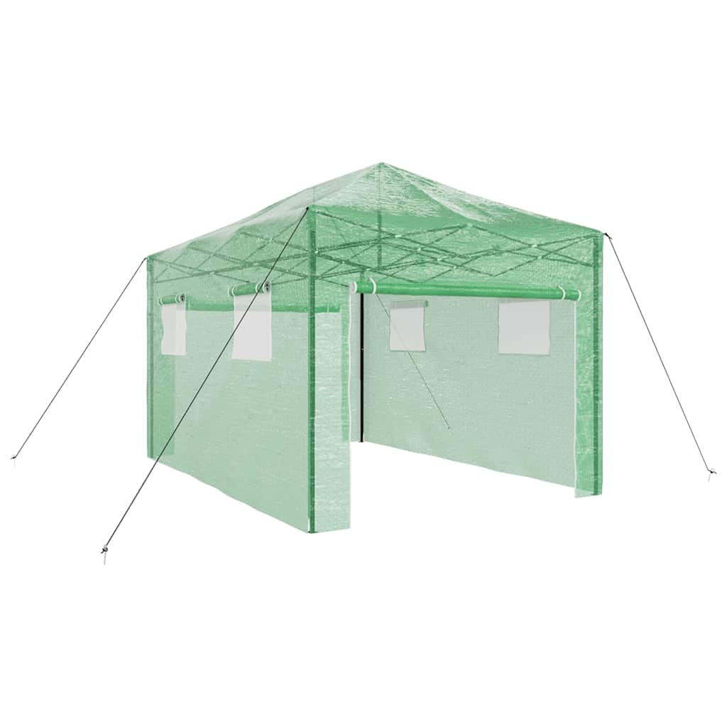 Serra VidaXL con struttura pop-up con tetto verde 290 x 430 x 315 cm in ferro