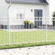 Vidaxl hecelement wit 170 x 130 cm staal