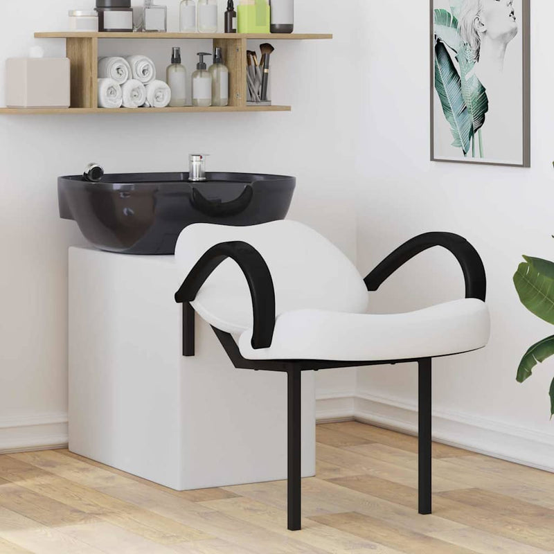 Poltrona shampoo Vidaxx bianca e nera 63 x 141 x 92 cm PVC