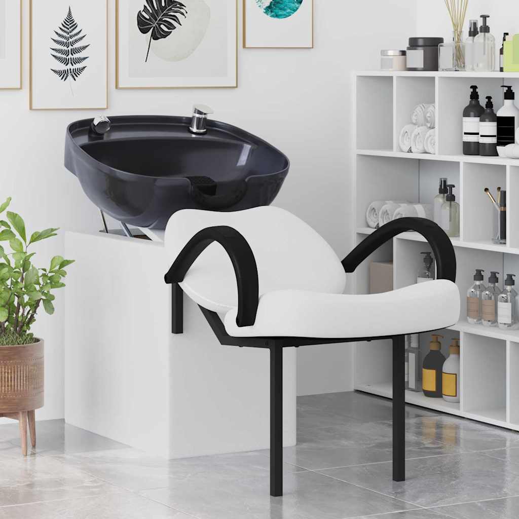 Poltrona shampoo Vidaxx bianca e nera 63 x 141 x 92 cm PVC