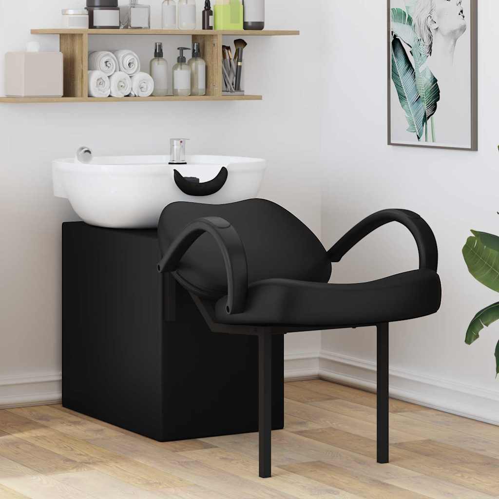 Poltrona shampoo VidaXL bianco e nero 63 x 141 x 92 cm PVC