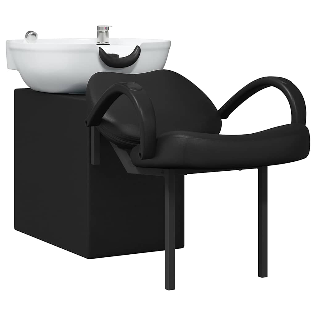 Poltrona shampoo VidaXL bianco e nero 63 x 141 x 92 cm PVC