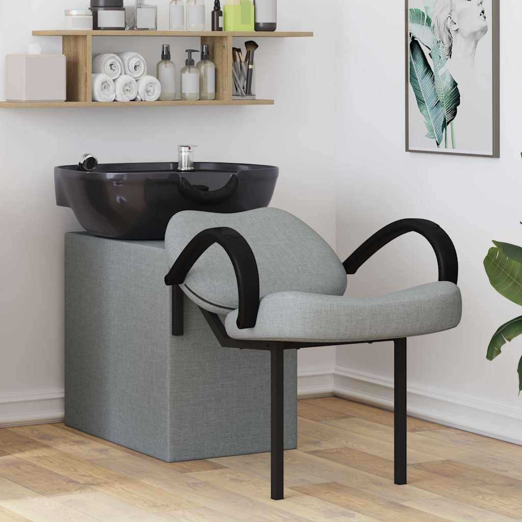 Lavamanos vidaxl tela gris claro y negro 63 x 141 x 92 cm