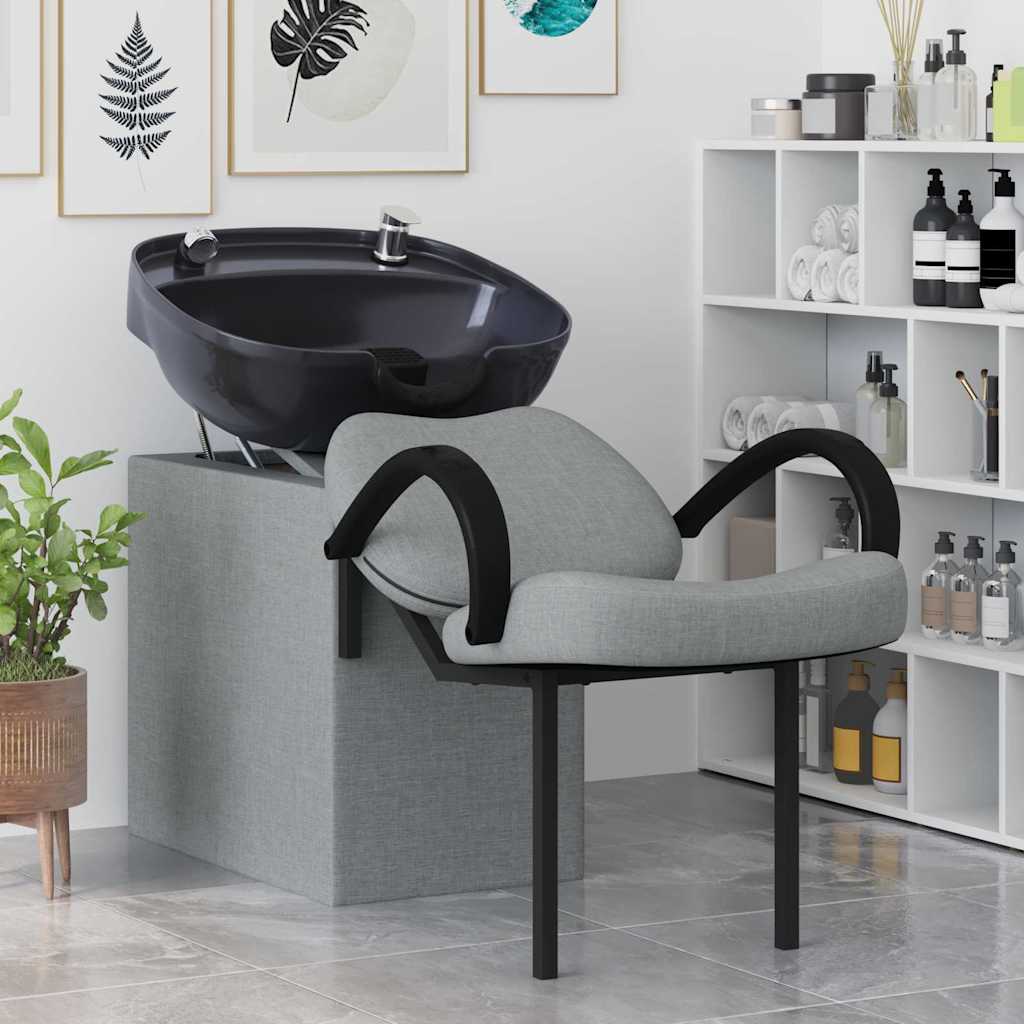 Lavamanos vidaxl tela gris claro y negro 63 x 141 x 92 cm
