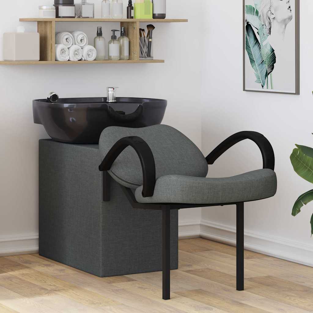 Lavacabeza vidaxl tela gris oscuro y negro 63 x 141 x 92 cm