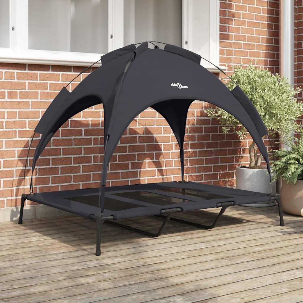 Vidaxxl cama para perros negro 122 x 93 x 106,5 cm acero