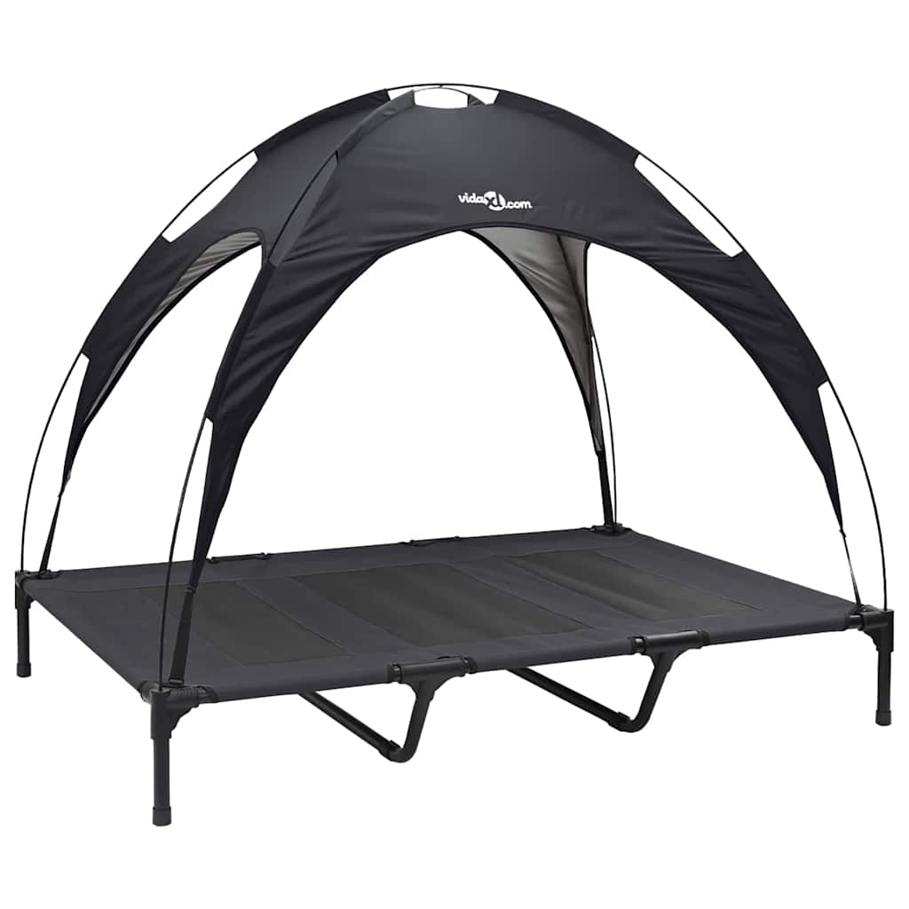 Vidaxxl cama para perros negro 122 x 93 x 106,5 cm acero