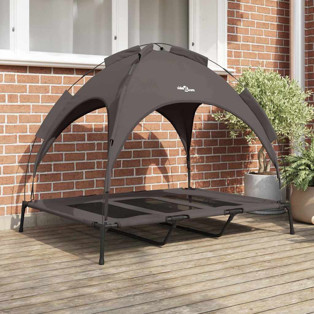 Vidaxxl cama para perros marrón 122 x 93 x 106,5 cm acero