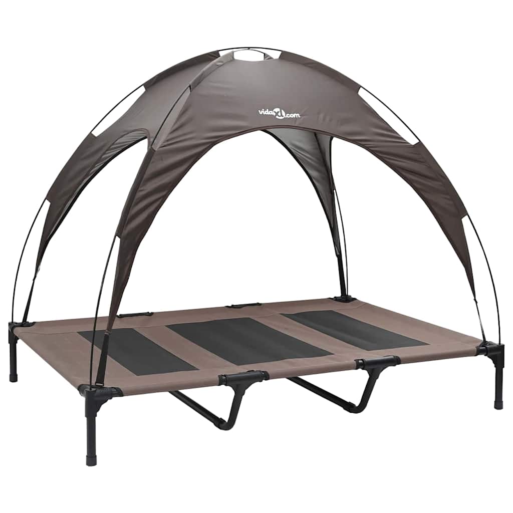 Vidaxxl cama para perros marrón 122 x 93 x 106,5 cm acero