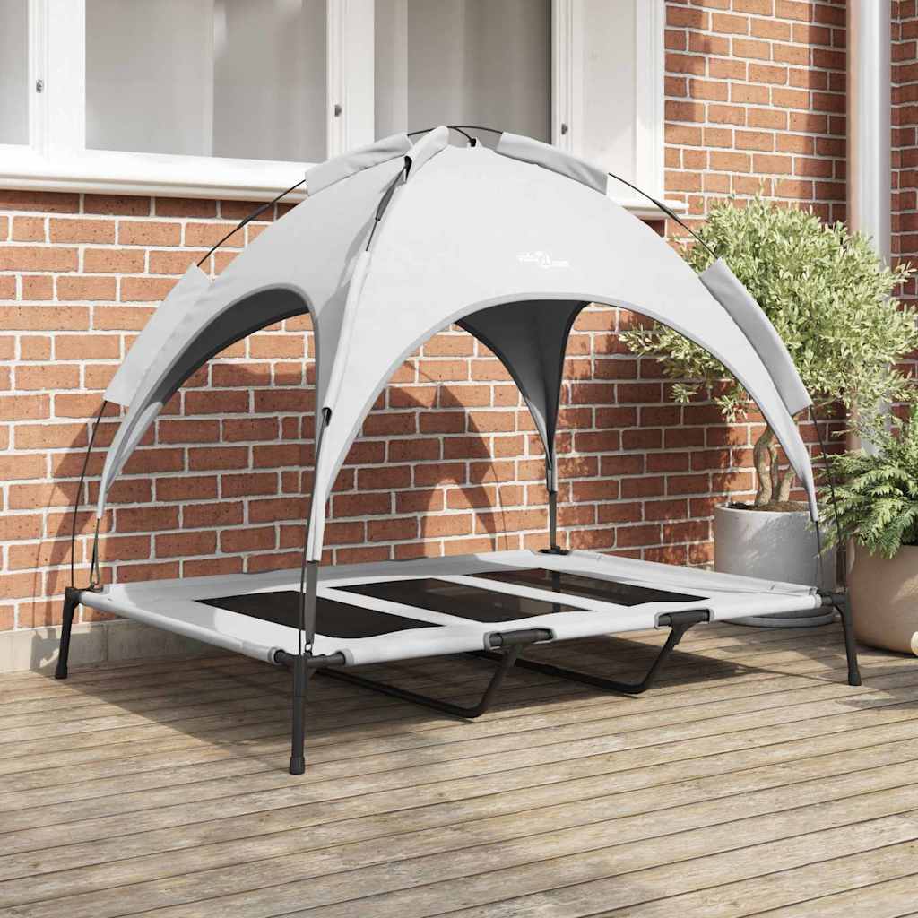 Cama para perros Vidaxl gris plateado 122 x 93 x 106,5 cm acero