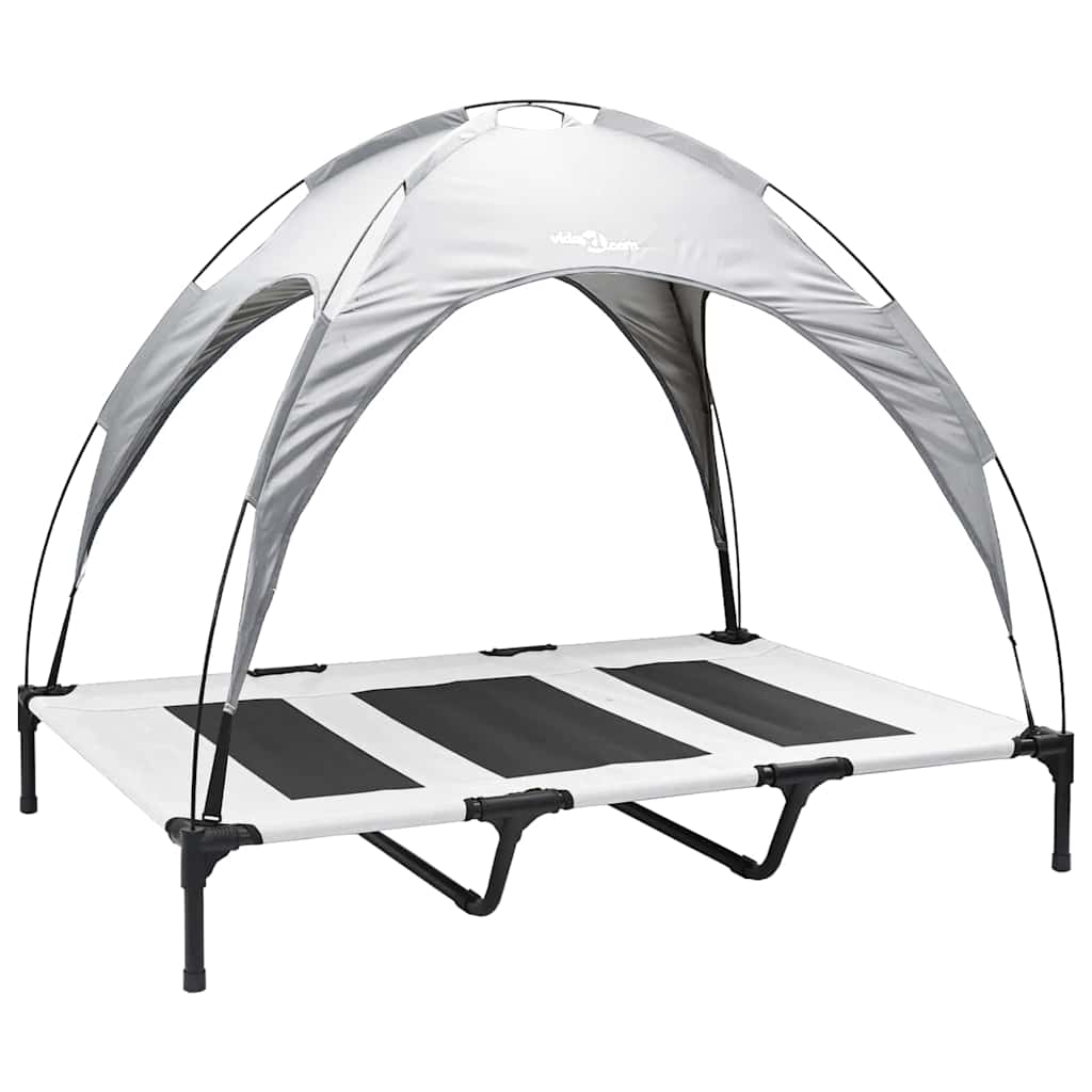 Cama para perros Vidaxl gris plateado 122 x 93 x 106,5 cm acero
