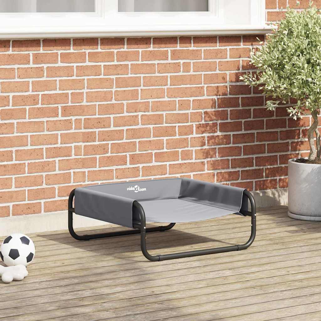 Cama para perros Vidaxl gris claro 57 x 57 x 24 cm acero