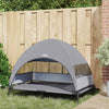 Vidaxl verhoogd hondenbed lichtgrijs 127 x 81 x 108 cm stof en staal