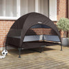 Vidaxl verhoogd hondenbed bruin 127 x 81 x 108 cm stof en staal