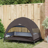 Vidaxl verhoogd hondenbed bruin 127 x 81 x 108 cm stof en staal