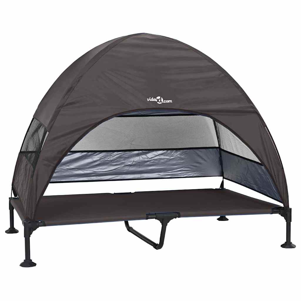 Cuccia rialzata per cani Vidaxx marrone 127 x 81 x 108 cm tessuto e acciaio