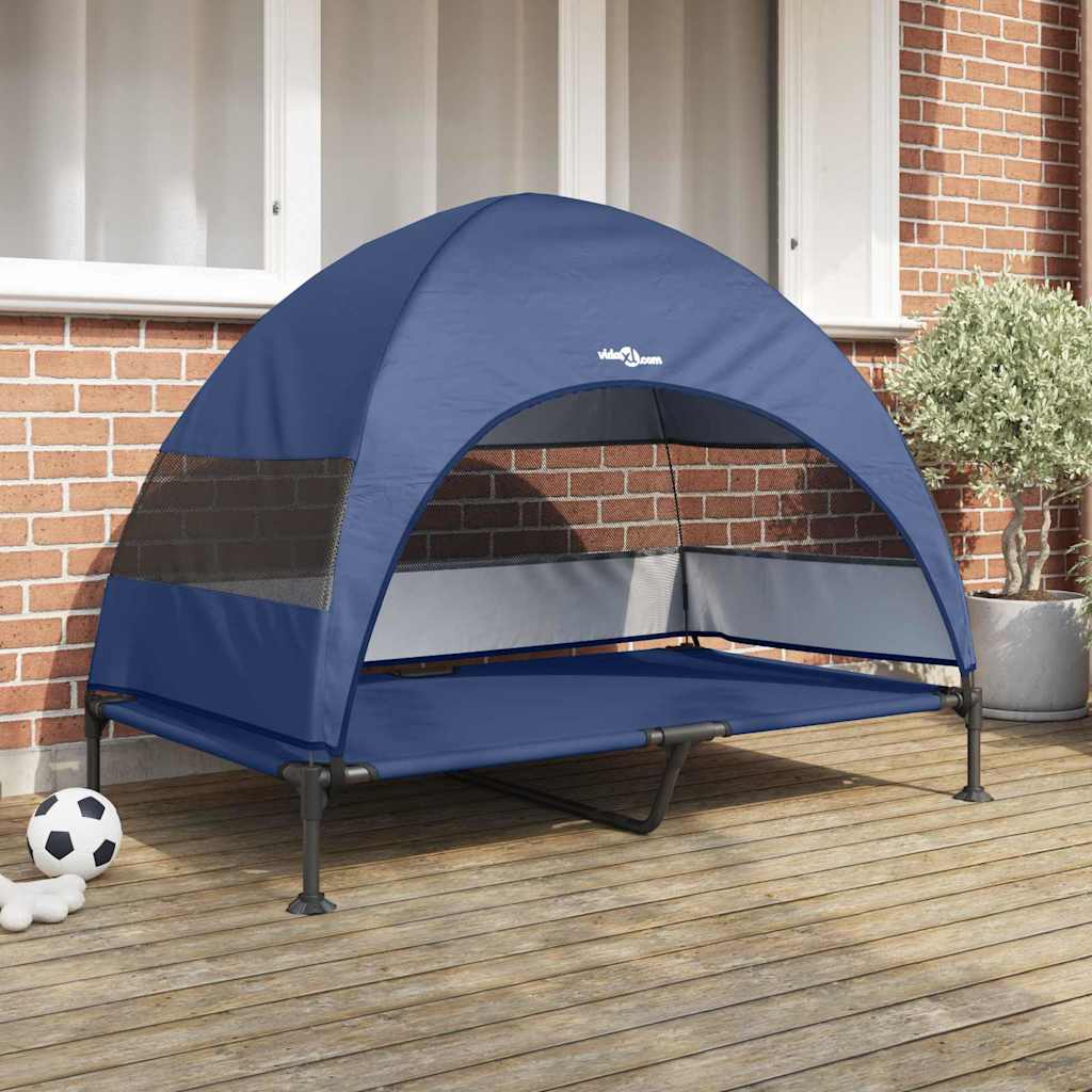 Vidaxx Cama elevada para perros azul marino 127 x 81 x 108 cm tela y acero