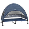 Vidaxl verhoogd hondenbed marineblauw 127 x 81 x 108 cm stof en staal