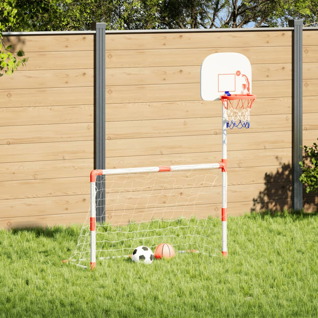 Vidaxl kindervoetbalen basketbalset met ballen 98x50x70 cm