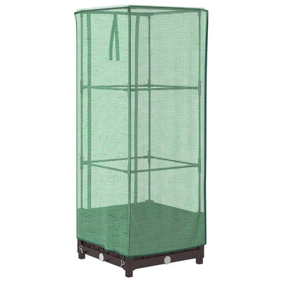 Vidaxl fioriera allevata con kashoes 40x40x123 cm rattanlook