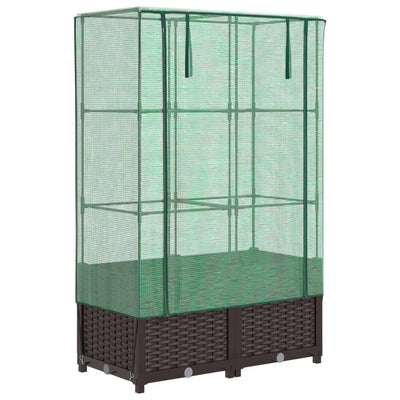 Vidaxl fioriera allevata con kashoes 80x40x138 cm rattanlook