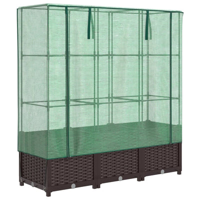 Vidaxl fioriera allevata con kashoes 120x40x138 cm rattanlook
