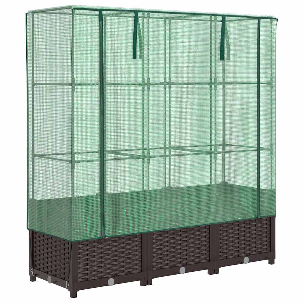 Vidaxl fioriera allevata con kashoes 120x40x138 cm rattanlook