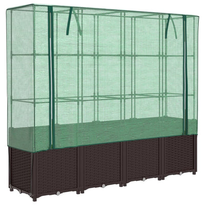Vidaxl fioriera allevata con kashoes 160x40x153 cm rattanlook