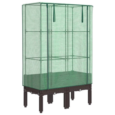 Vidaxl fioriera allevata con kashoes 80x40x140 cm rattanlook