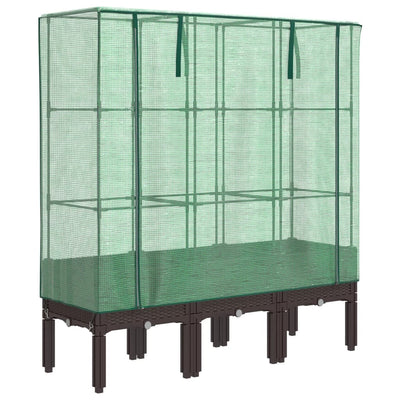 Vidaxl fioriera allevata con kashoes 120x40x140 cm rattanlook