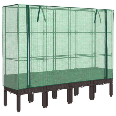 Vidaxl fioriera allevata con kashoes 160x40x140 cm rattanlook