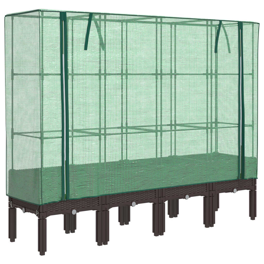 Vidaxl fioriera allevata con kashoes 160x40x140 cm rattanlook